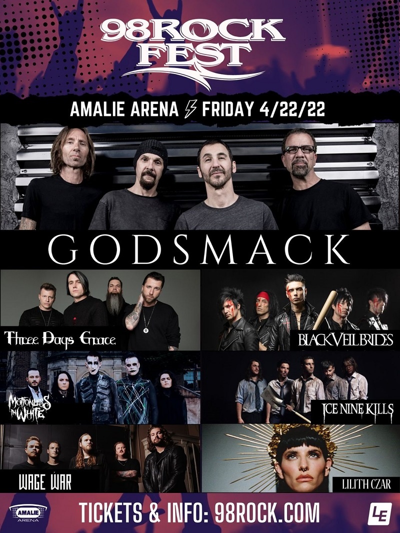 Godsmack to Headline 98 Rockfest 2022 in Tampa Game On Media